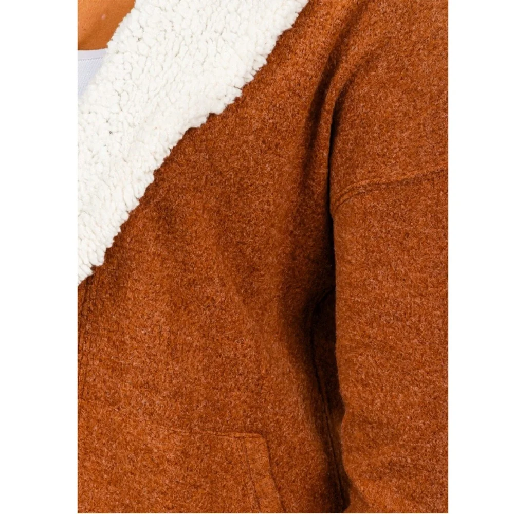 Sherpa collar pockets cardigan - Picture 4 of 4